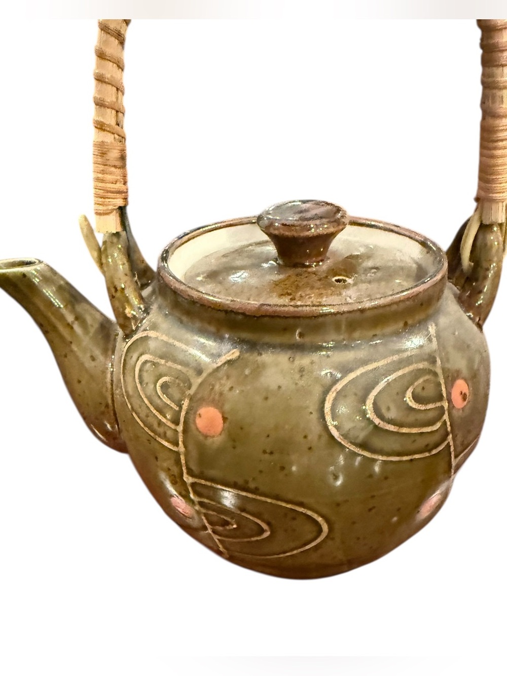 Vintage Japanese Glazed Ceramic Teapot